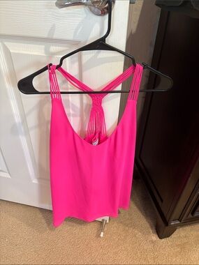 Naked Zebra Hot Pink Strappy Camisole with Braided Back